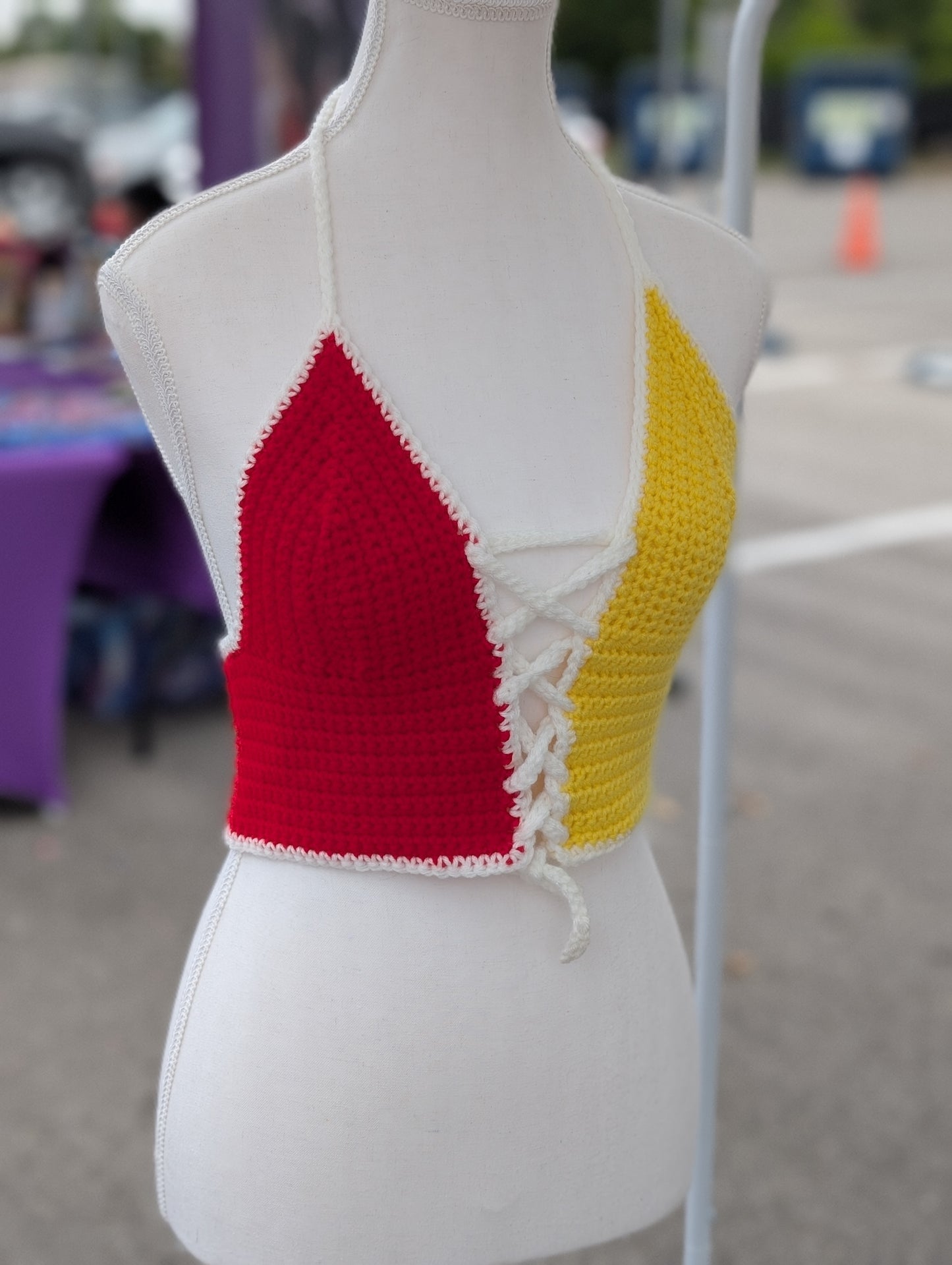 Chiefs Game Day 2-Toned Front Laced Crop Top